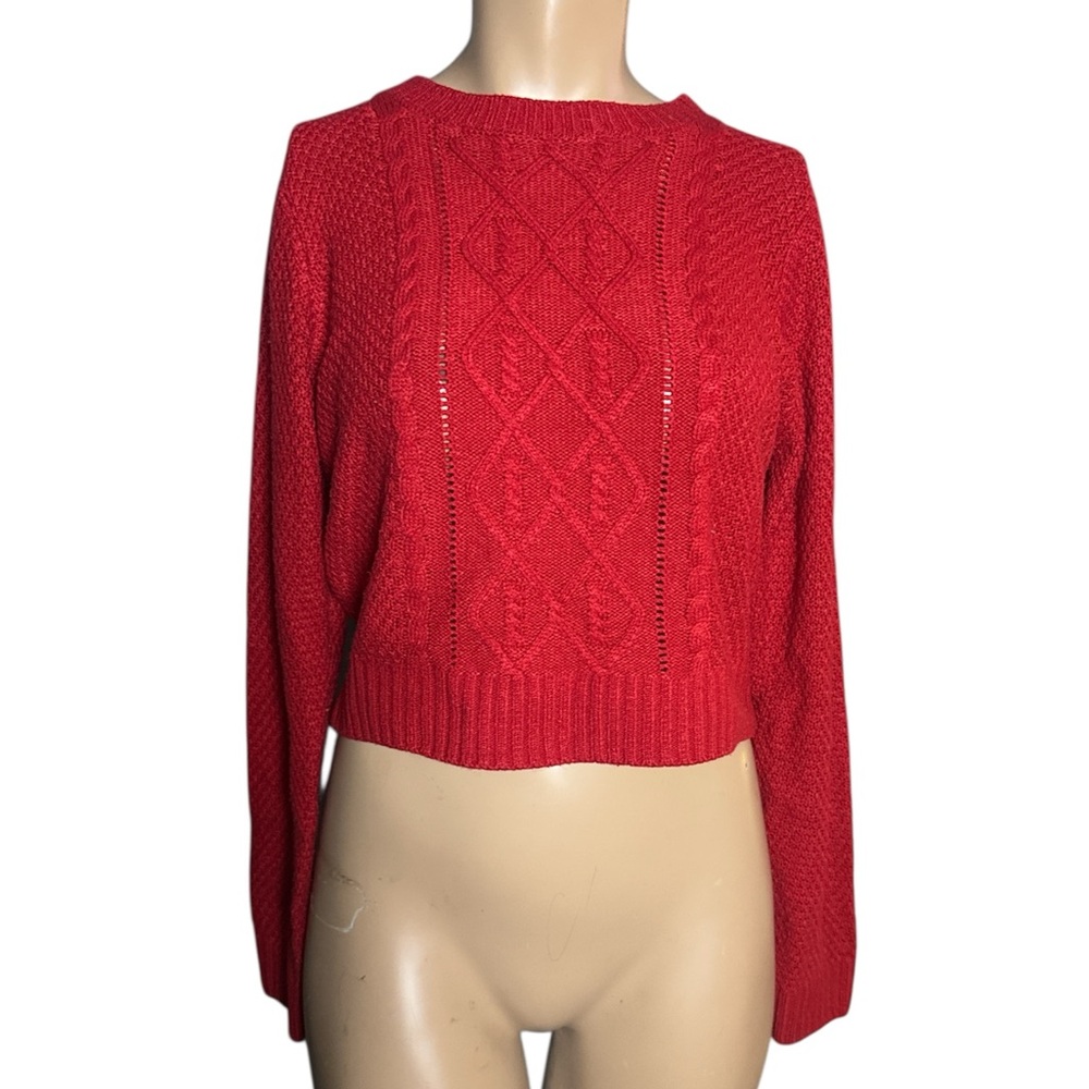 Copper Key Vibrant Red Crew Neck Sweater Size S